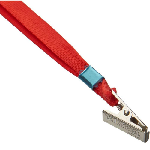 Шнур для бейджа с клипом, красный
